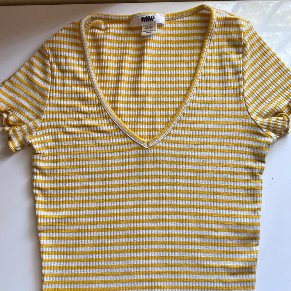 Yellow & White Striped Shirt